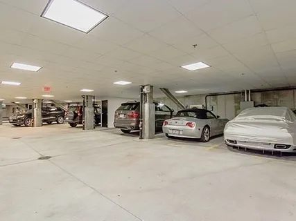 a car parked in parking garage