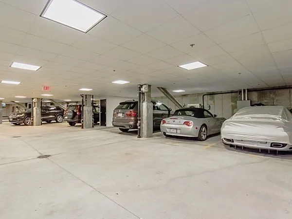 a car parked in parking garage