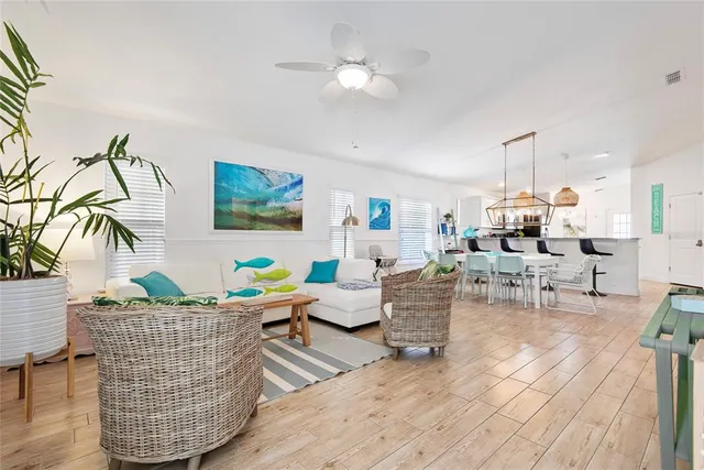 a living room with furniture and a couch