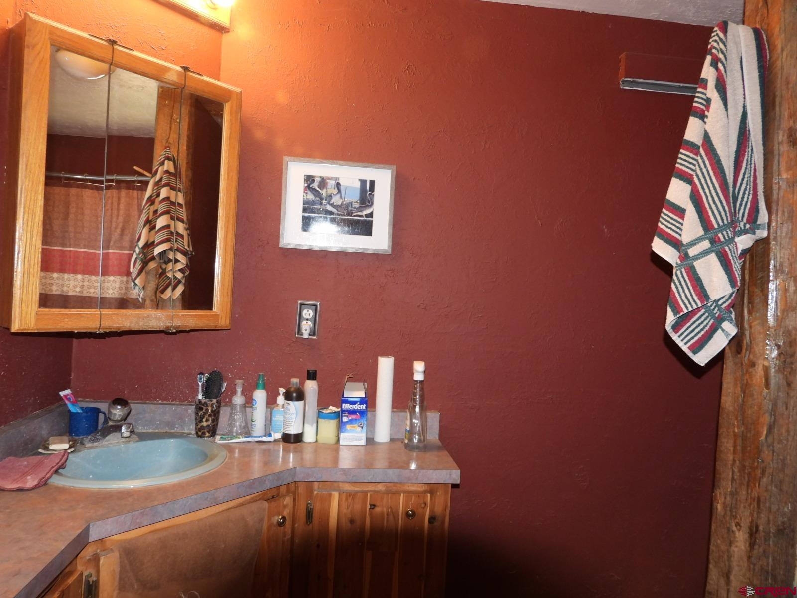 21764 R Road Cedaredge, CO 81413 - Photo 10 of 27 a bathroom with a sink vanity and a mirror