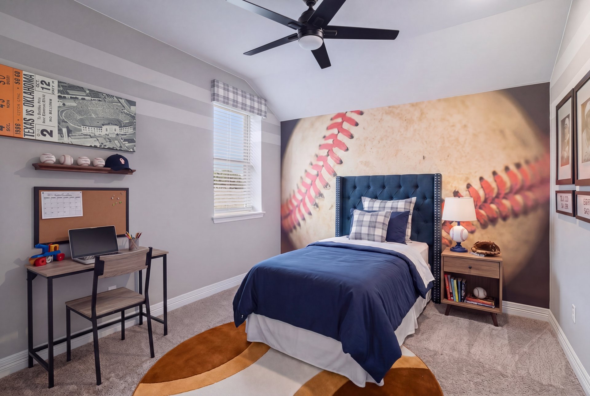 309 Rancho Sienna Loop Georgetown, TX 78628 - Photo 30 of 40 a bedroom with a bed and a chandelier