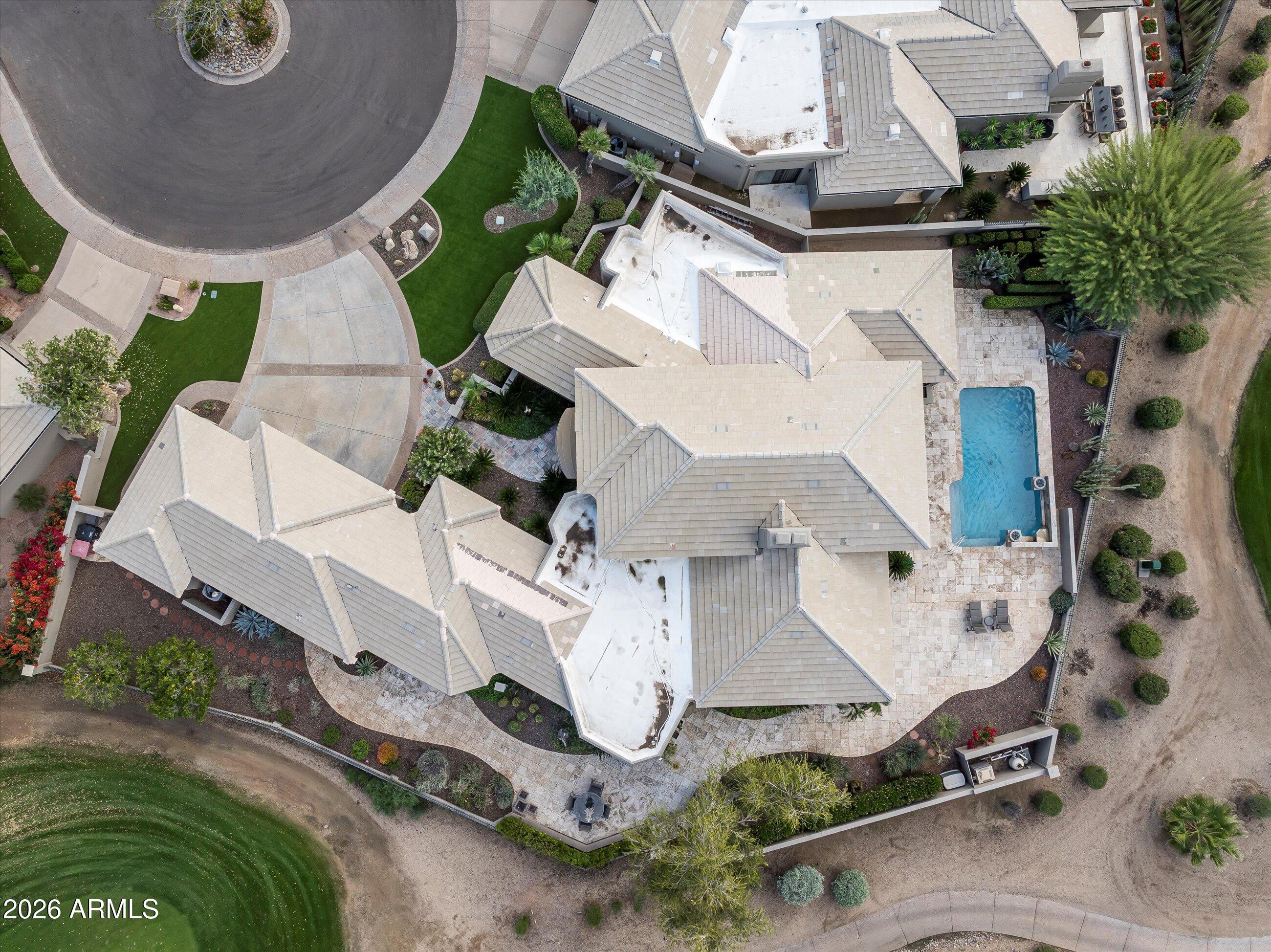 7878 East Gainey Ranch Road, Unit 65 Scottsdale, AZ 85258 - Photo 40 of 73 Aerial Shot showing expansive patios