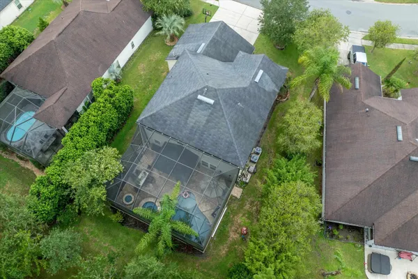 a view of a lake with a city