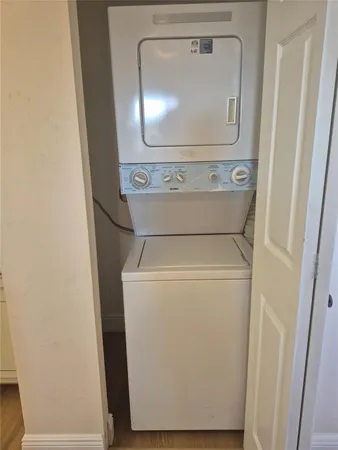 a close up view of washer and dryer