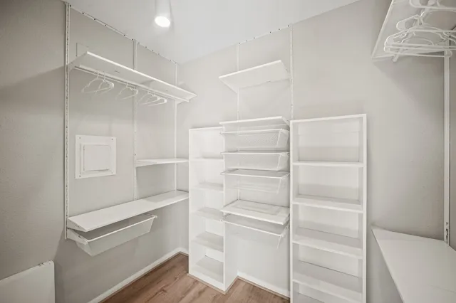 a empty closet with white paint