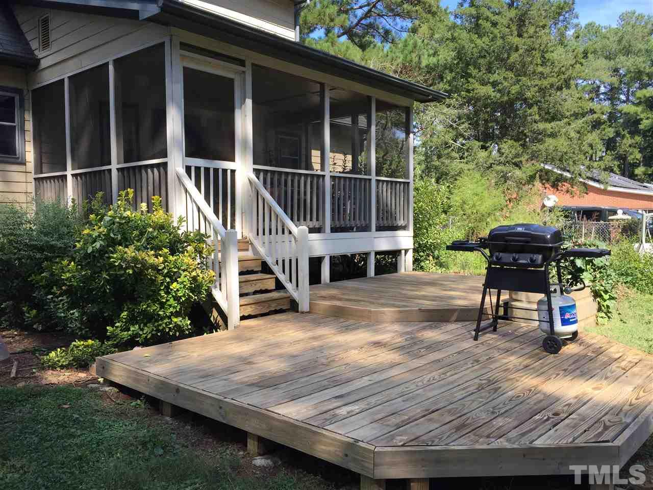 3213 Banks Road Raleigh, NC 27603 - Photo 2 of 16 Great for entertaining - multi-level deck behind a large screened in back porch.