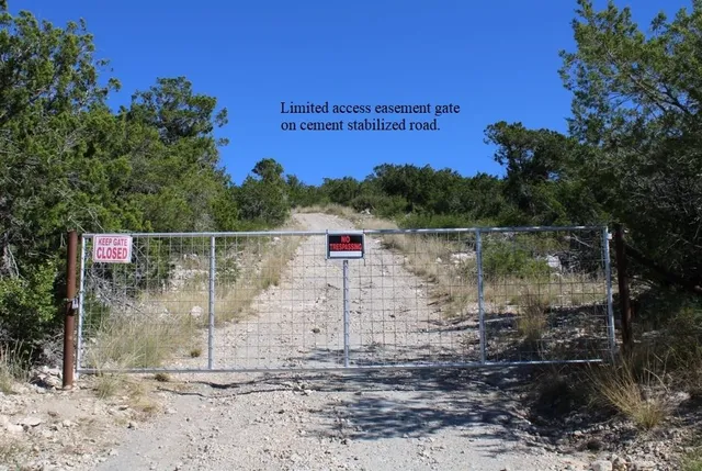 a view of a park with a bench and trees in the background