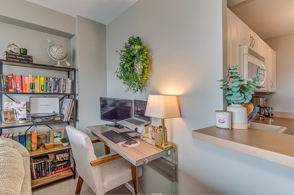 2909 North Sheridan Road, Unit 1012 Chicago, IL 60657 - Photo 6 of 9 a workspace with furniture and a potted plant
