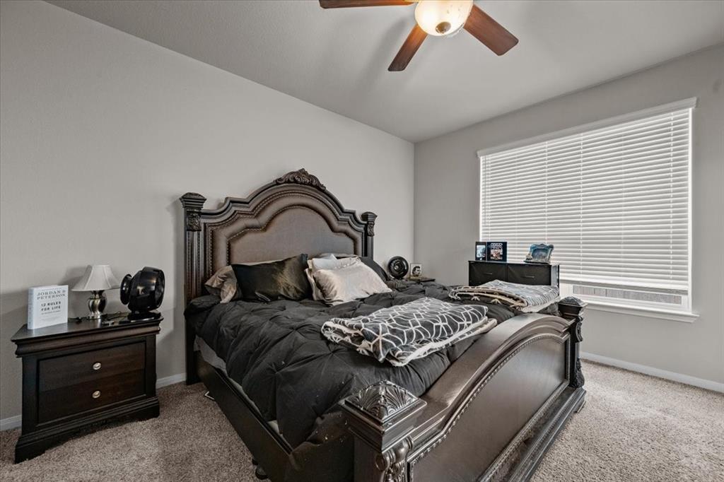 3501 Beutel Road Lorena, TX 76655 - Photo 11 of 33 Carpeted bedroom featuring baseboards and a ceiling fan