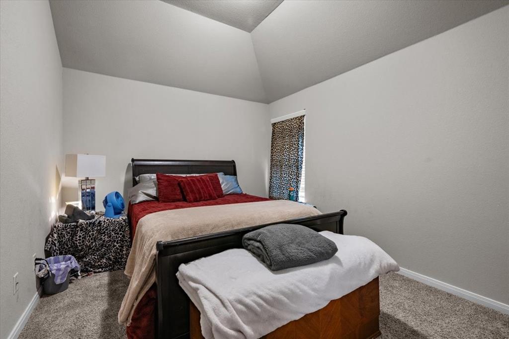 3501 Beutel Road Lorena, TX 76655 - Photo 29 of 33 Carpeted bedroom featuring baseboards and lofted ceiling