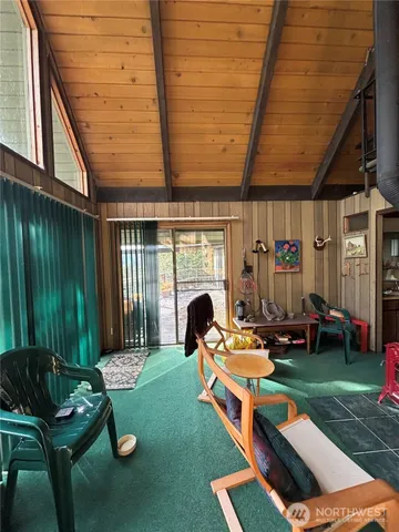 a outdoor living space with furniture and garden