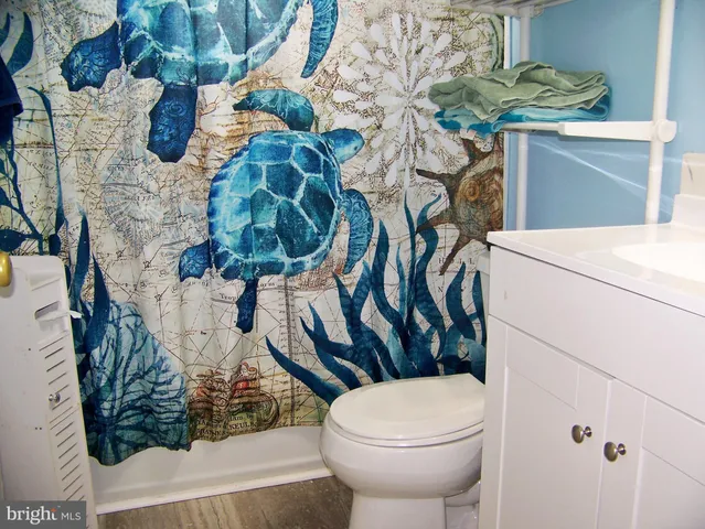 a bathroom with a toilet and sink