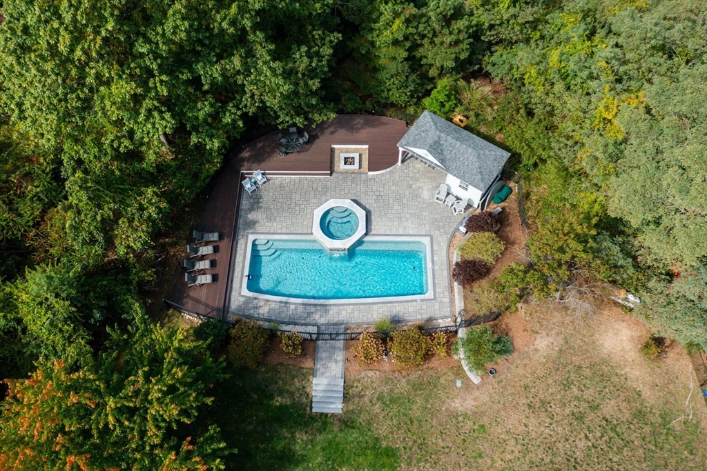 72 Pilgrim Trail Marshfield, MA 02050 - Photo 40 of 42 an aerial view of a house with garden space and sitting area