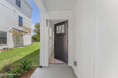 a view of a front door of a house