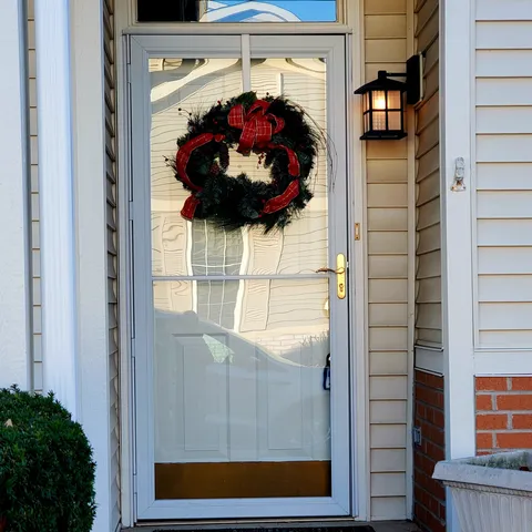 a view of a glass door