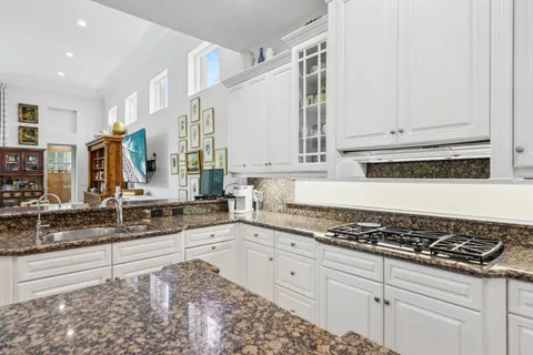 a view of a field with a tree