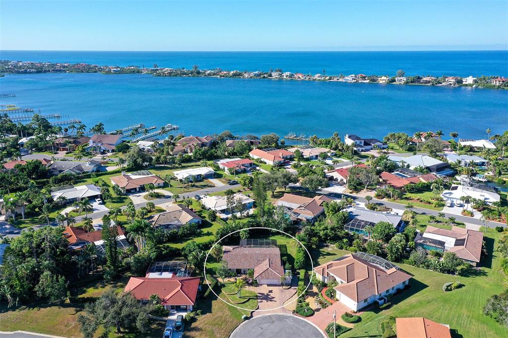 a view of a city with ocean view