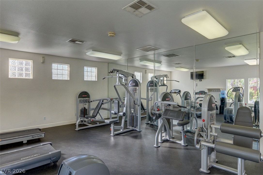 7885 West Flamingo Road, Unit 1050 Las Vegas, NV 89147 - Photo 60 of 62 Achieve peak fitness in this well-appointed community gym, featuring a variety of exercise equipment and bright lighting.