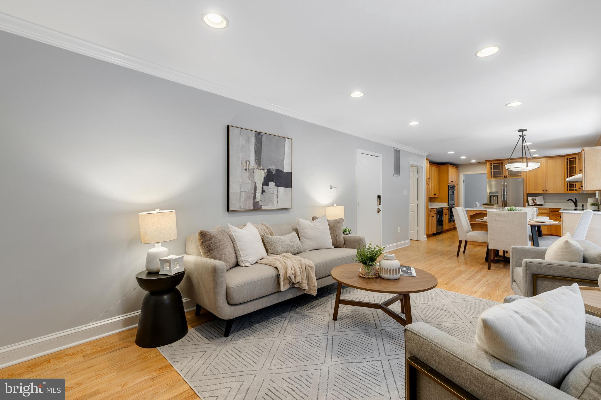 6443 Linway Terrace McLean, VA 22101 - Photo 17 of 53 a living room with furniture and view of kitchen