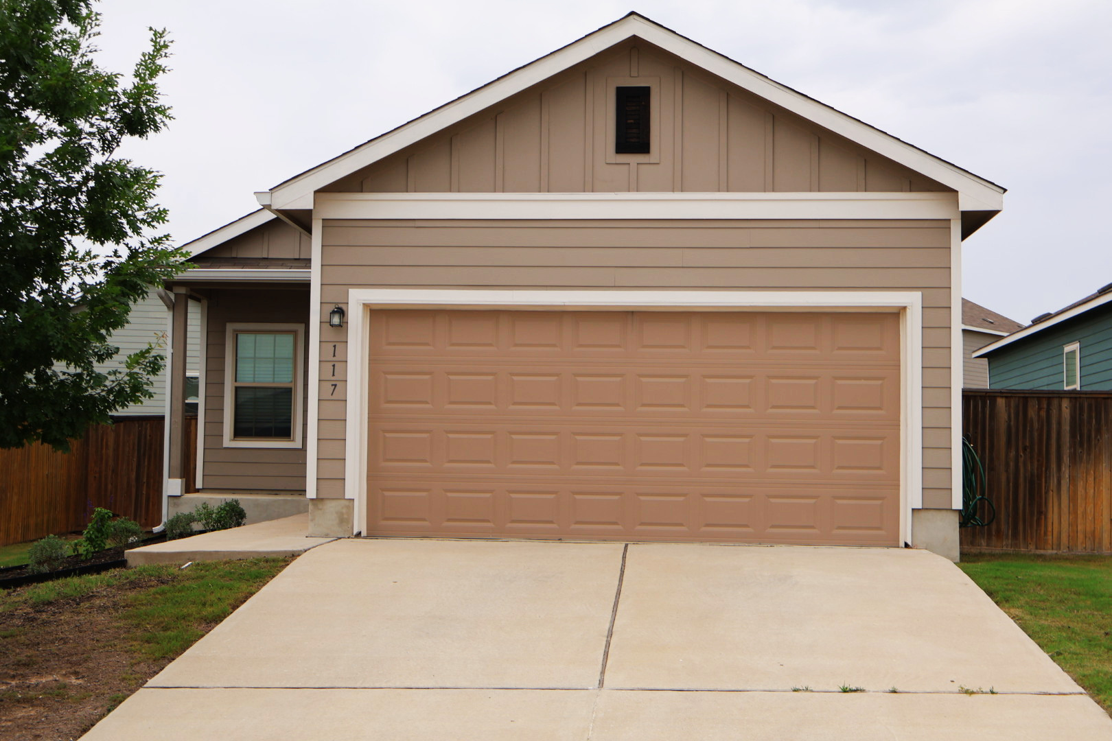 Single-story residence featuring a two-car garage