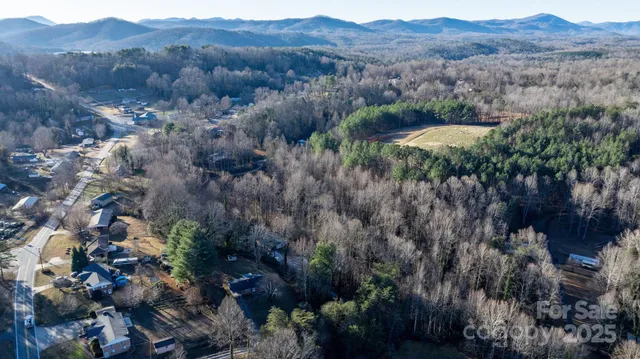 a view of a city with mountain