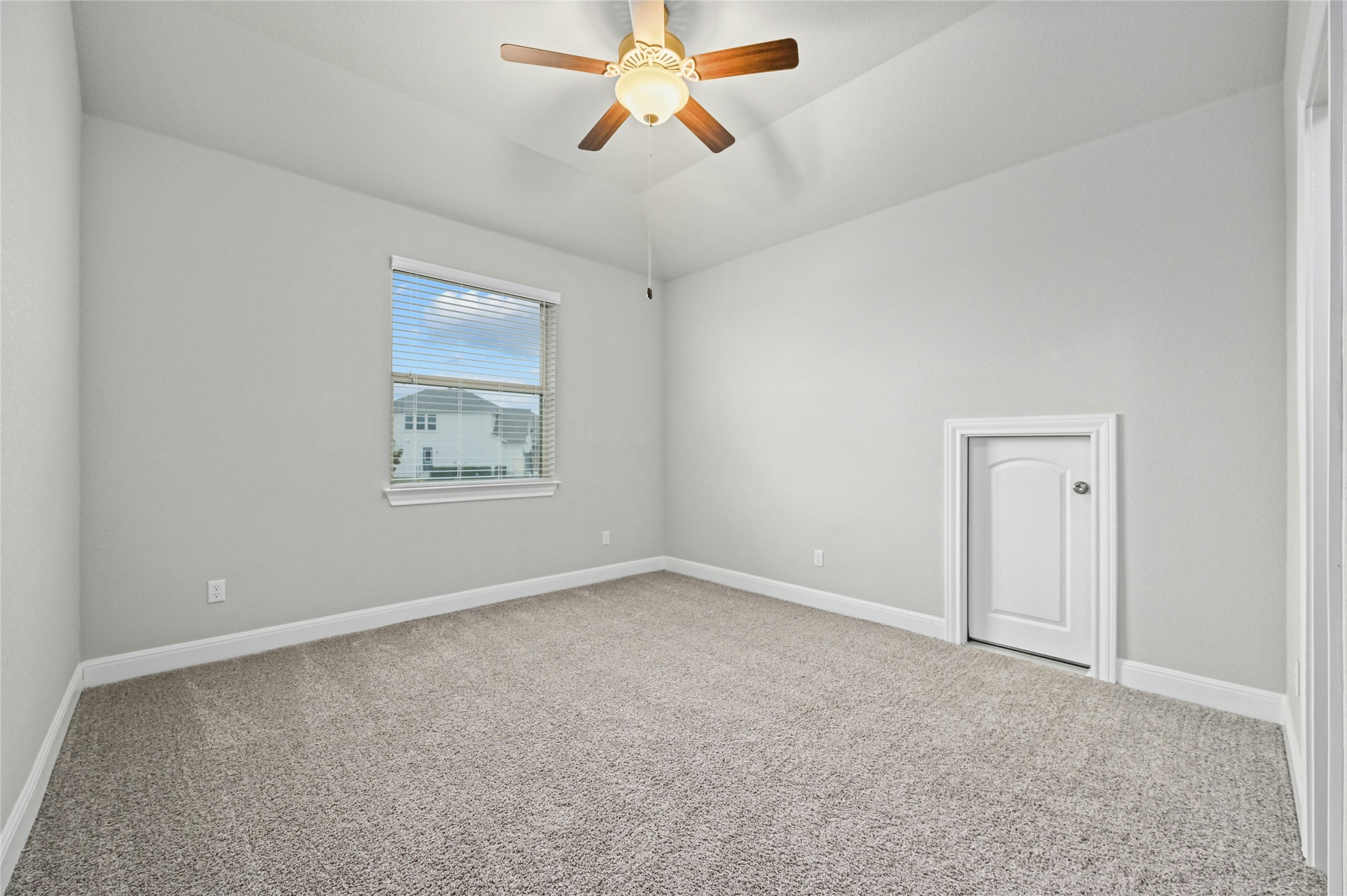 4124 Florentine Road Leander, TX 78641 - Photo 25 of 37 Carpeted spare room featuring ceiling fan and lofted ceiling