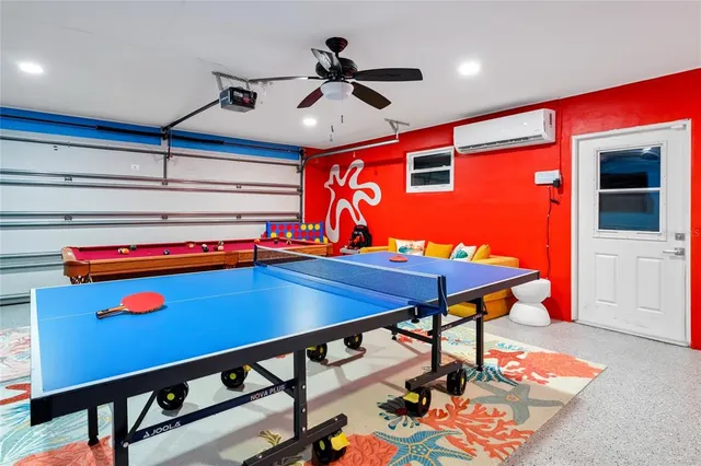 a view of a backyard with potted plants