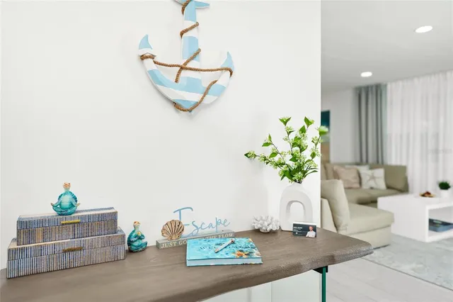 a living room with furniture