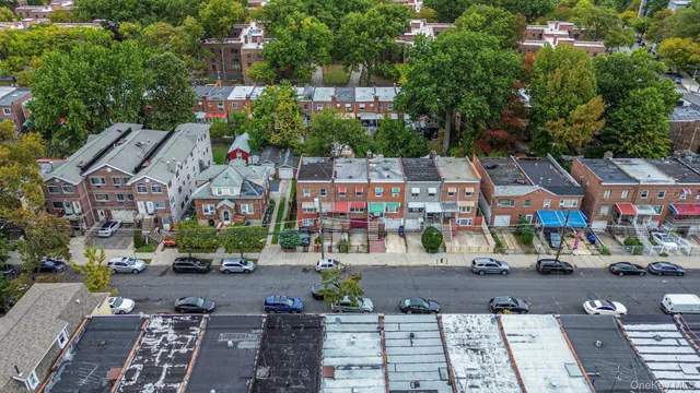 an aerial view of a city with lots of residential buildings