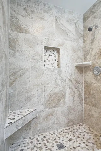 a bathroom with a shower