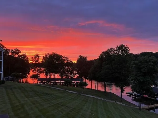 a view of a garden with an outdoor space