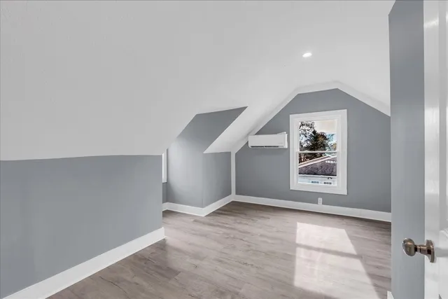 a view of outdoor space with garden and trees