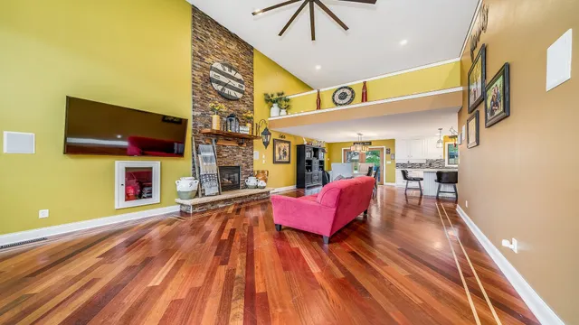 a view of entryway with wooden floor
