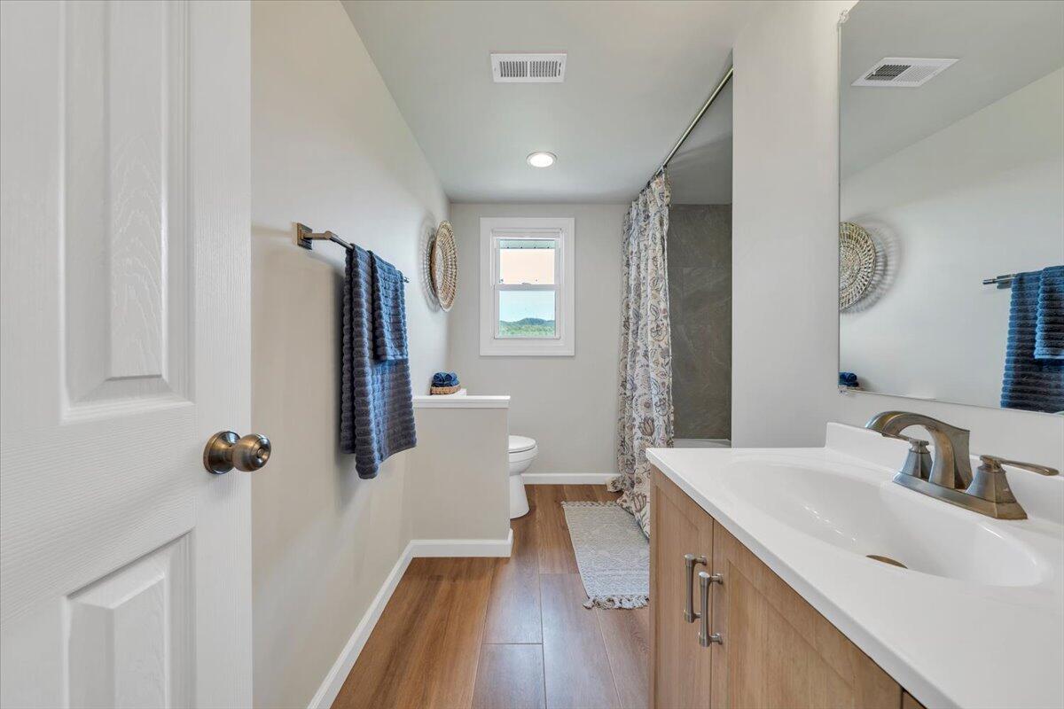 7153 Peppers Ferry Road Max Meadows, VA 24360 - Photo 21 of 67 a bathroom with a sink a mirror a vanity and shower