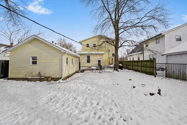 a view of a yard with a snow