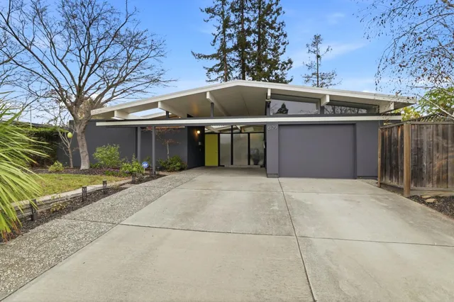front view of a house with a garage