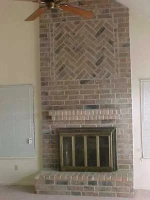 a close view of a fireplace