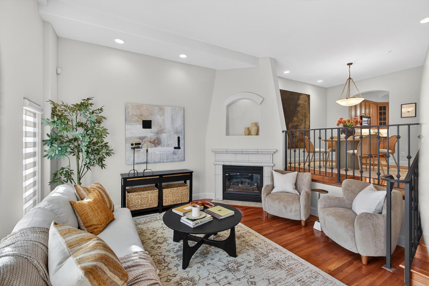 484 Gabilan Street Los Altos, CA 94022 - Photo 6 of 34 a living room with furniture and a fireplace