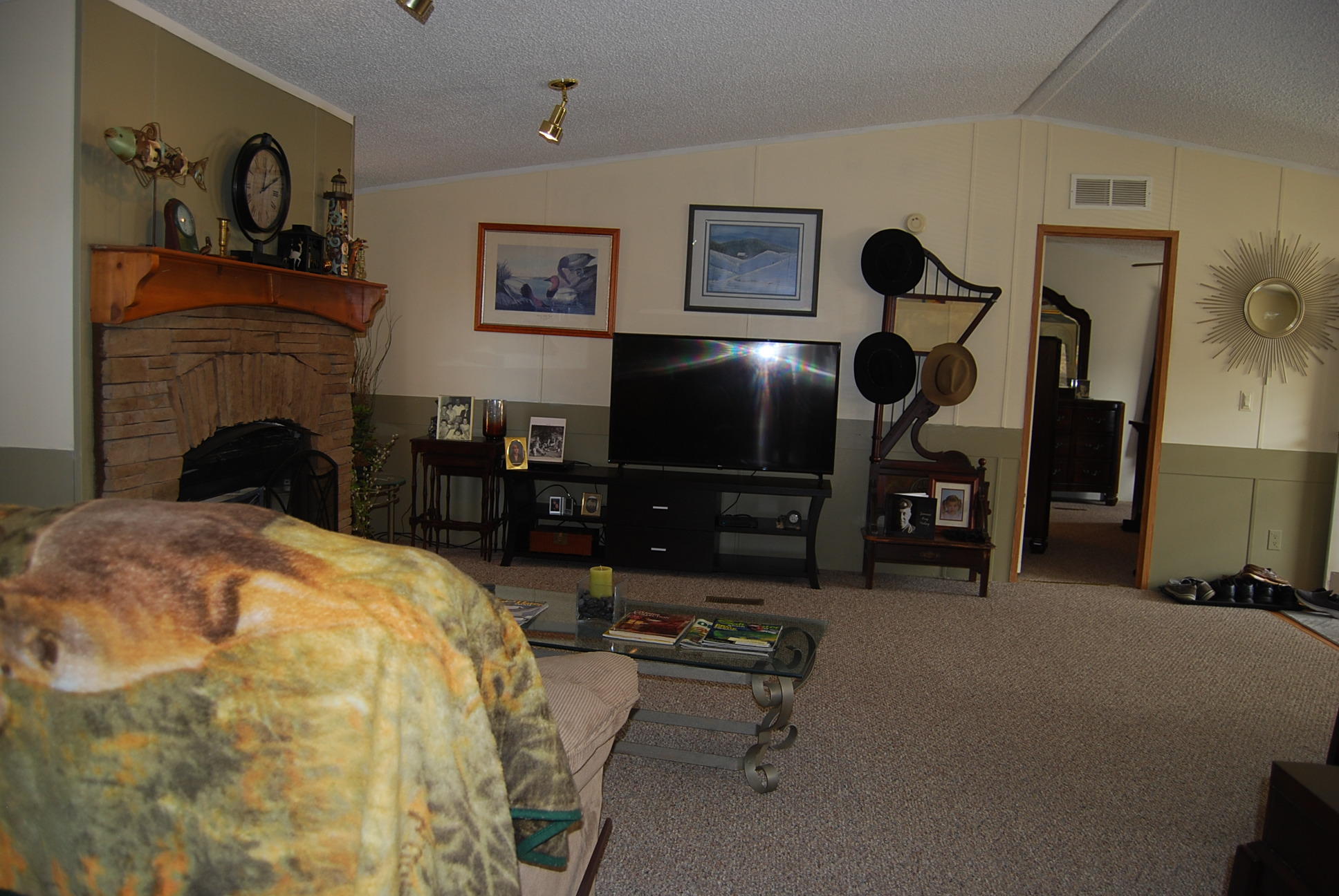 1019 Doe Mountain Road Goodview, VA 24095 - Photo 52 of 53 a bedroom with furniture and a fireplace
