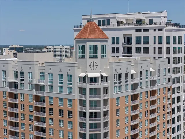 a view of a city that has tall buildings