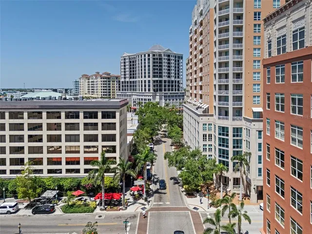 a front view of a building with street view