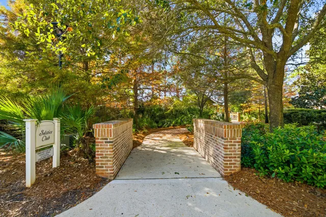 a view of a pathway of a yard