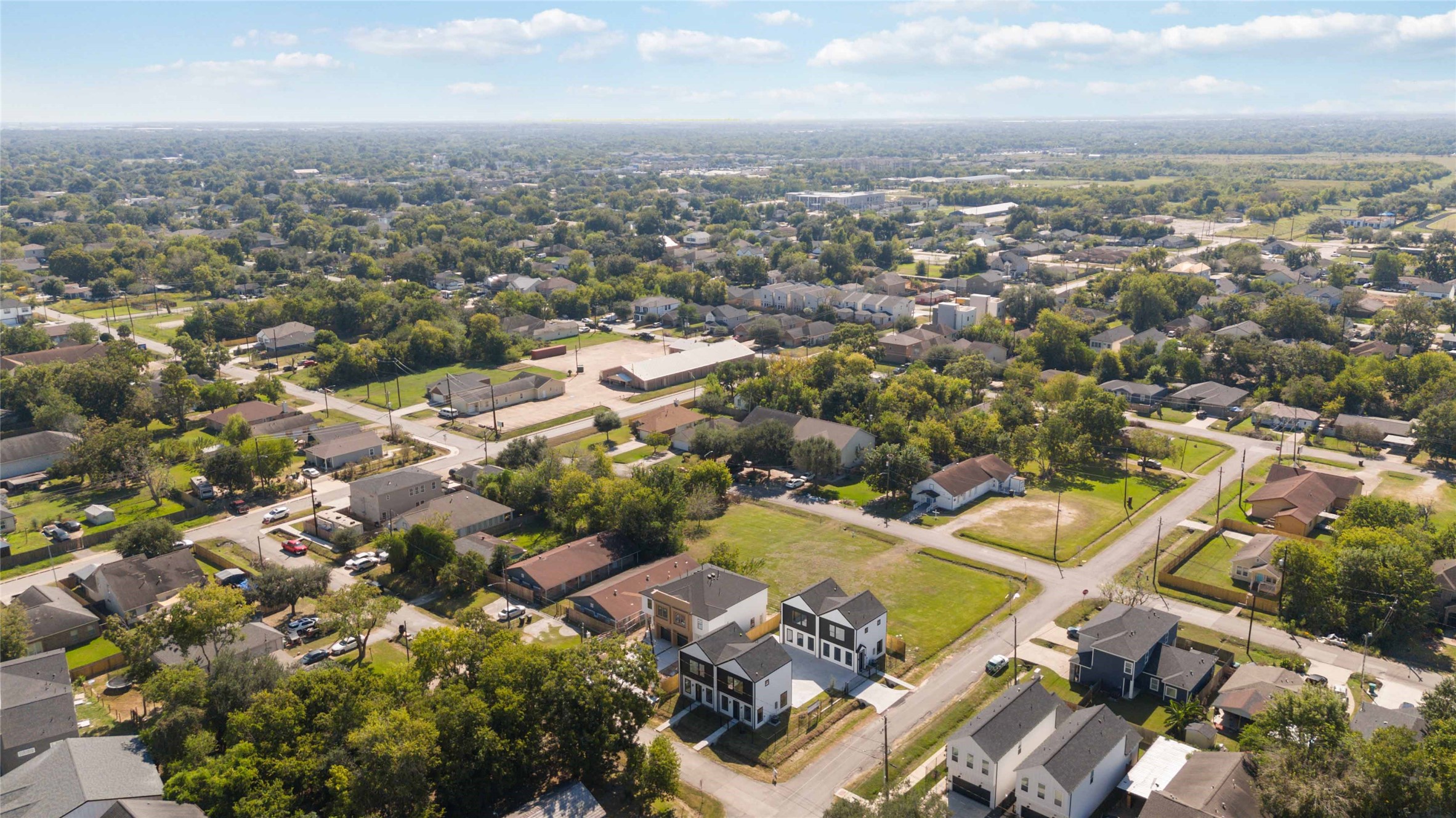 4202 Kewanee Street, Unit B Houston, TX 77051 - Photo 44 of 47 an aerial view of a city with lots of residential buildings