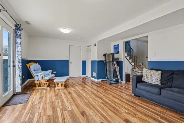 a bed room with a bed and a couch