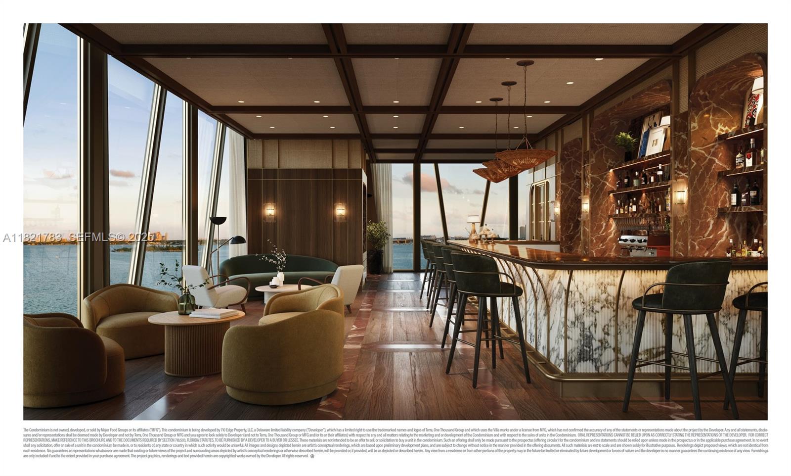 710 Northeast 29th Street, Unit 3002 Miami, FL 33137 - Photo 11 of 29 a living room with furniture and a large window