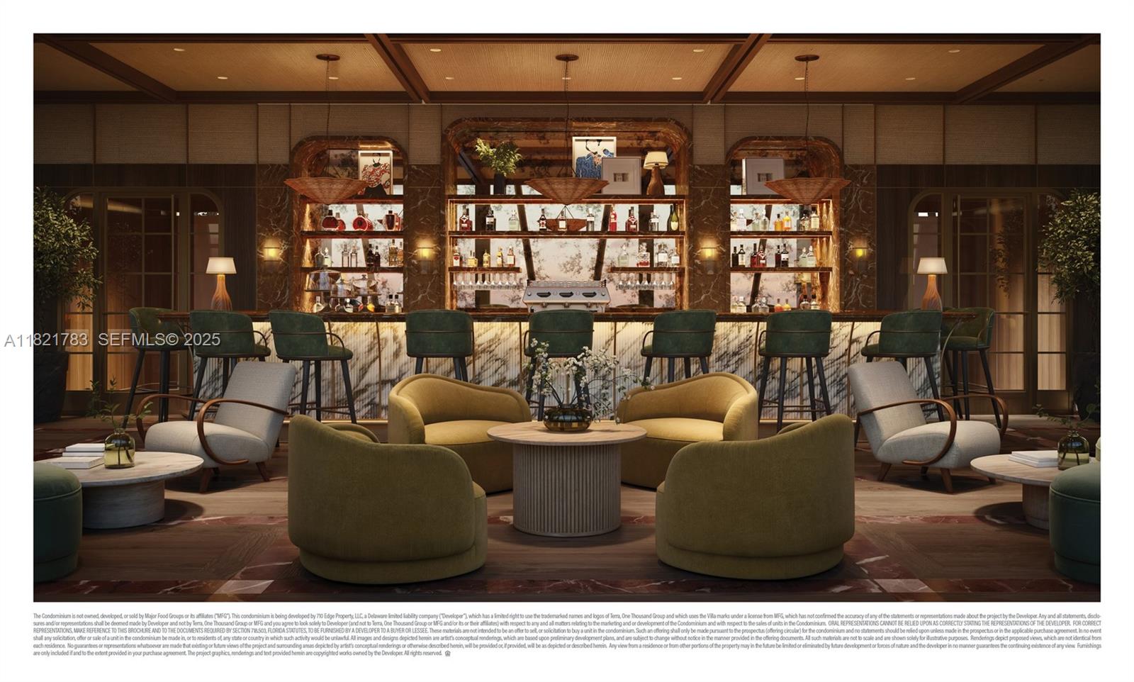 710 Northeast 29th Street, Unit 3002 Miami, FL 33137 - Photo 12 of 29 a living room with furniture and chandelier