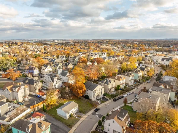 an aerial view of multiple house