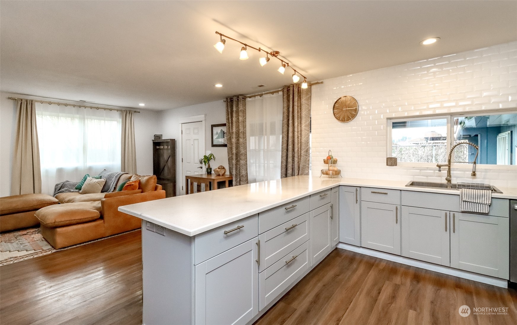 3903 Freeman Road East Edgewood, WA 98371 - Photo 19 of 40 a large white kitchen with a large window