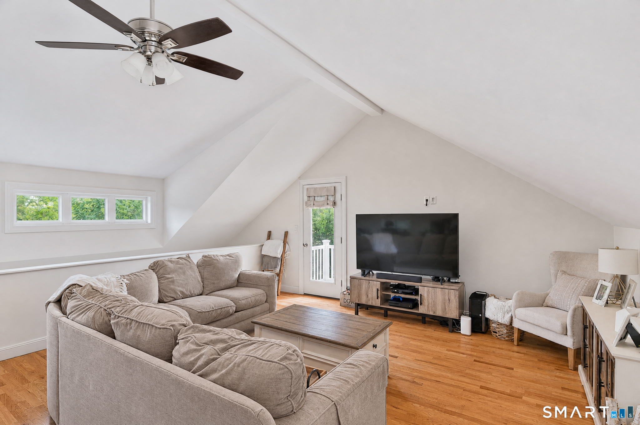 43 George Street, Unit 1 Seymour, CT 06483 - Photo 22 of 33 Upper level living room loft space with door to balcony.