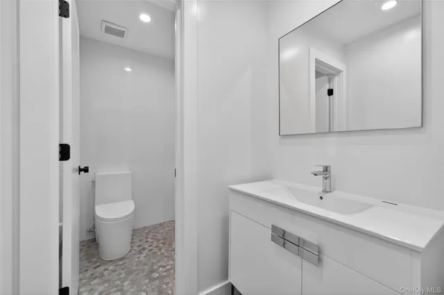 a bathroom with a sink toilet and vanity